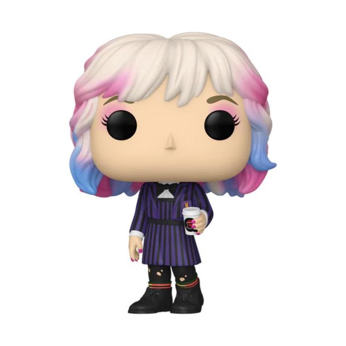 Funko 86681 Pop! Tv: Figura Enid Sinclair (Wednesday) con Taza de Café - Vinilo, 9.4 cm, Licencia Oficial Netflix