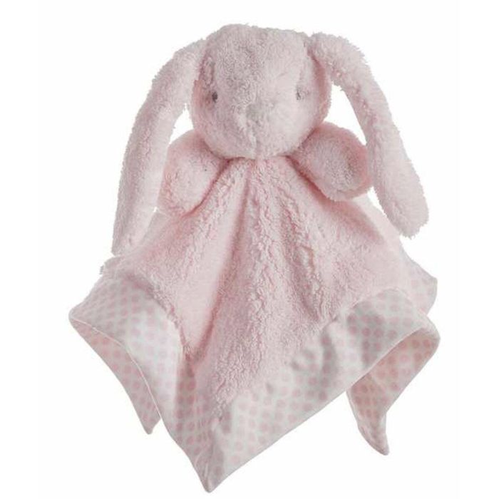Dou-dou conejo rosa rizo lunares doble capa 30x30 cm Dou-dou conejo rosa rizo lunares doble capa 30x30 cm