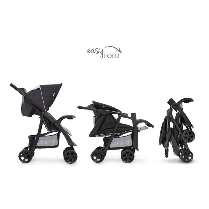 Hauck Silla de Paseo Shopper Neo II Caviar Plata - Plegado Compacto con una Mano, Reclinable, Gran Cesta, Desde el Nacimiento 12