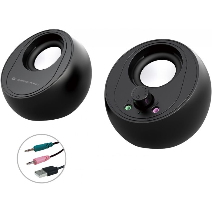 CONCEPTRONIC ALTAVOCES 2.0 BJORN01B 10W COLOR NEGRO JACK 3.5" Y BLUETOOTH ALIMENTACION USB