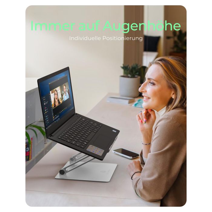 ICY BOX IB-NH300 Soporte para Ordenador Portátil hasta 17" Plata Aluminio 2