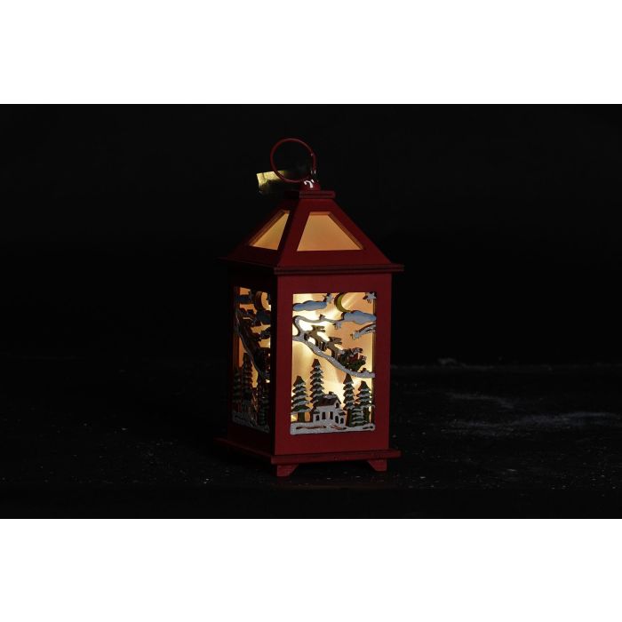 DKD Home Decor Farola Navideña Tradicional LED Madera Rojo y Blanco, Diseño Casa Árbol Reno, 18 cm - Pack de 2 con Pilas AAA 1 DKD Home Decor Farola Navideña Tradicional LED Madera Rojo y Blanco, Diseño Casa Árbol Reno, 18 cm - Pack de 2 con Pilas AAA 1