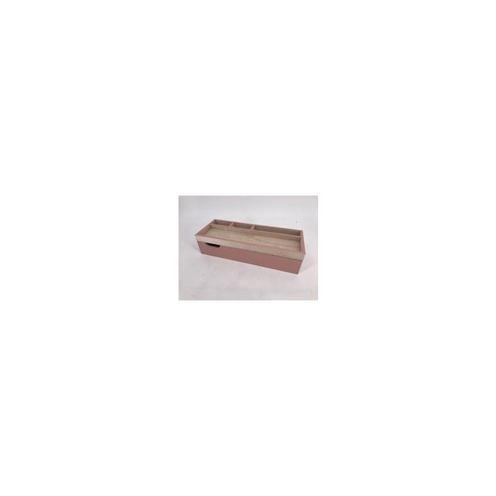 DKD Home Decor Organizador Scandi Pink Home Office Rosa Natural Paulownia 11 x 7 x 29 cm (2 Unidades)