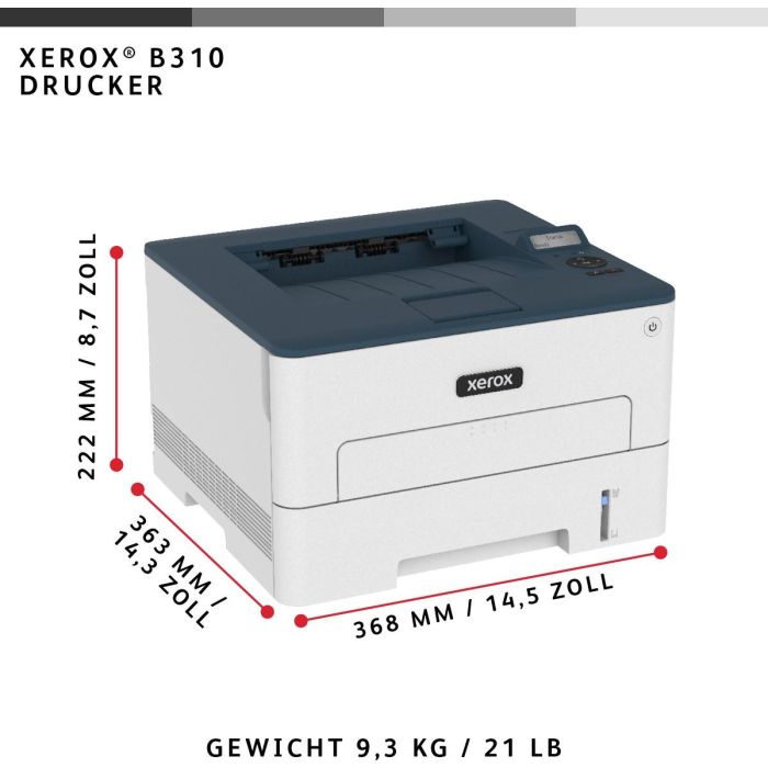 Xerox B310 Impresora Láser Monocromo A4, 40 ppm, LAN/WLAN 3