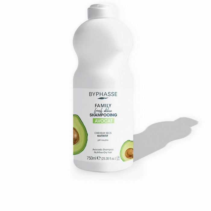 Byphasse FAMILY FRESH DELICE Champú Hidratante Nutritivo para Cabello Seco con Extracto de Aguacate y pH Neutro 750 ml