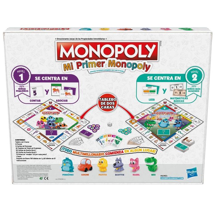Hasbro Gaming Mi Primer Monopoly F4436 Juego de Mesa Infantil Aprende Jugando +4 años Español 4