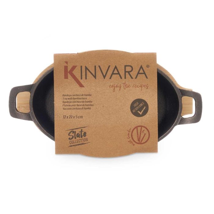 Bandeja Oval De Hierro Peq Band Bambu Kinvara 22X4CM (12 Unidades) 2 Bandeja Oval De Hierro Peq Band Bambu Kinvara 22X4CM (12 Unidades) 2