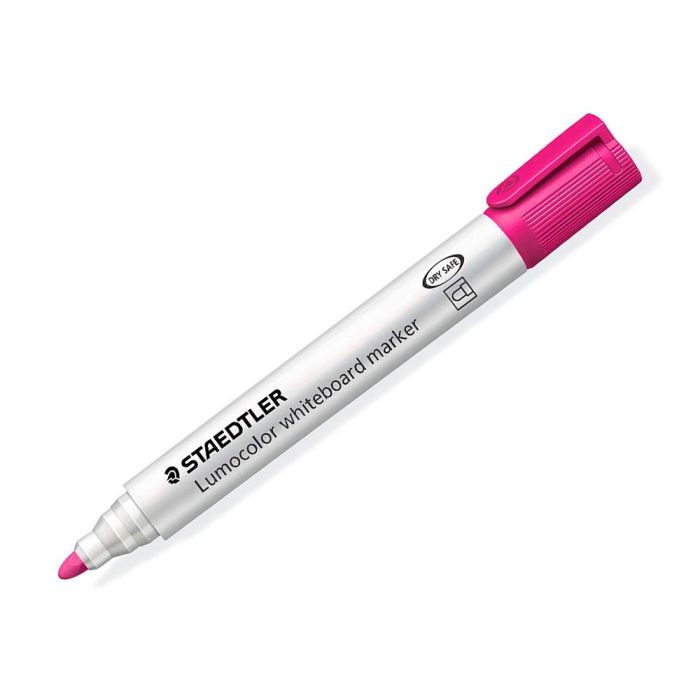 Rotulador Staedtler Lumocolor 351 Para Pizarra Blanca Punta Redonda 2 mm Recargable Color Rosa 10 unidades 1