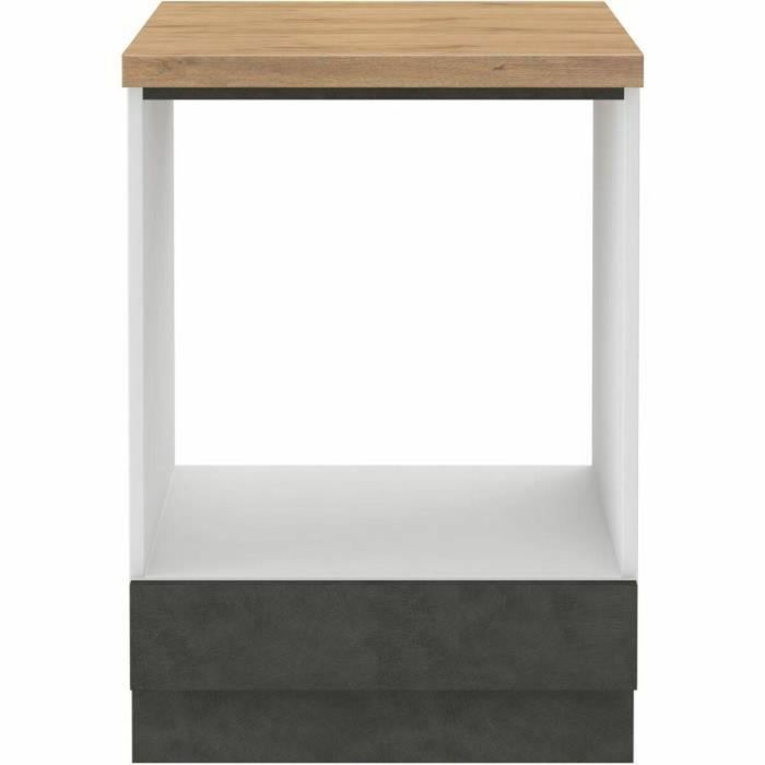 Mueble bajo para horno empotrado con encimera - Gris mate - L 60 x P 51,6 x H 85 cm - LASSEN 4 Mueble bajo para horno empotrado con encimera - Gris mate - L 60 x P 51,6 x H 85 cm - LASSEN 4