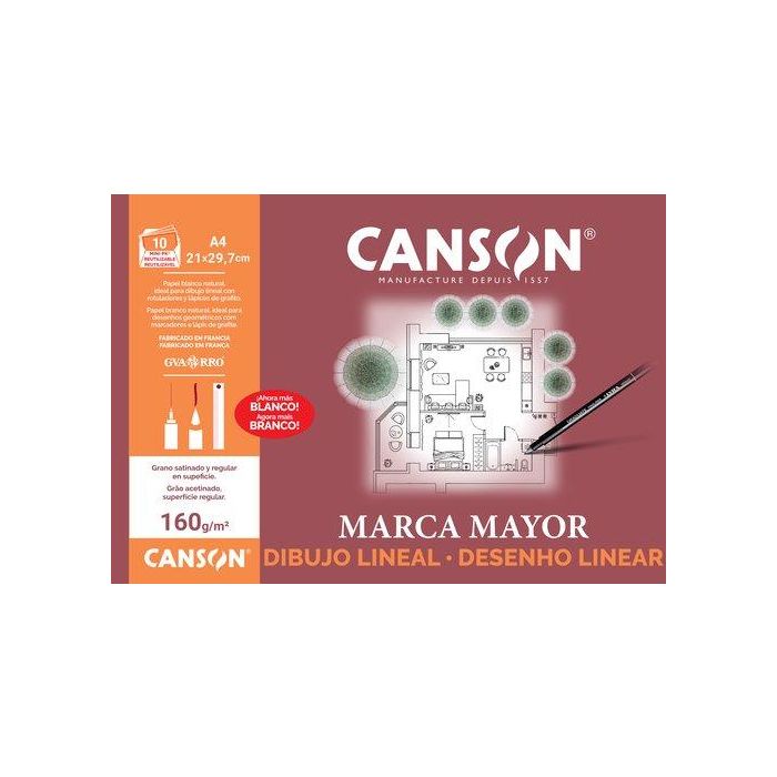 Canson Minipack Dibujo Lineal 10 Hojas 160 gr 21x29.7 cm