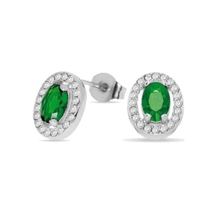 Pendientes Mujer LIU JO LJ2298 Plateado Verde Pendientes Mujer LIU JO LJ2298 Plateado Verde