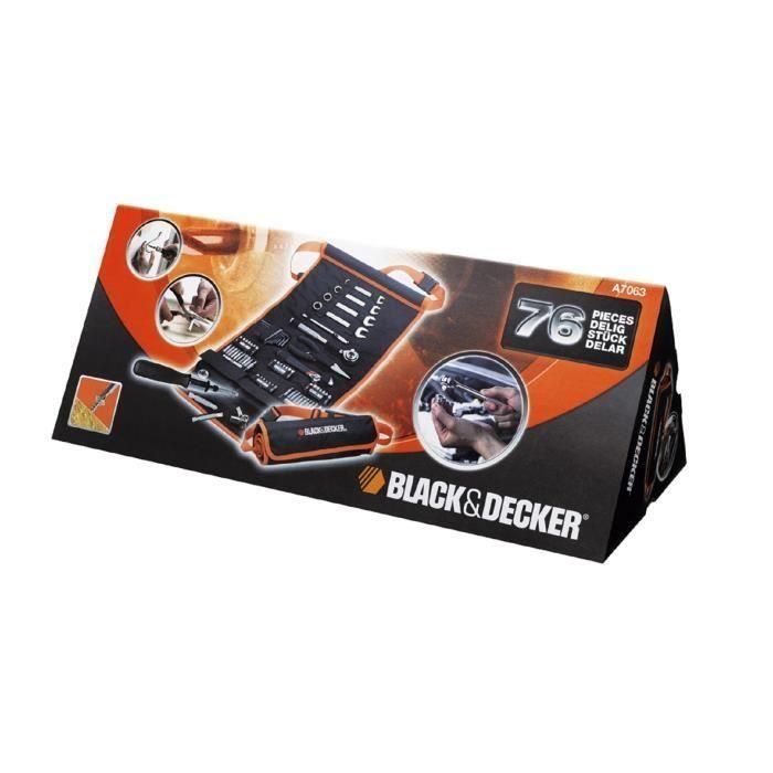 BLACK & DECKER Bolsa enrollable con 76 accesorios para mecánica de automóviles 1 BLACK & DECKER Bolsa enrollable con 76 accesorios para mecánica de automóviles 1