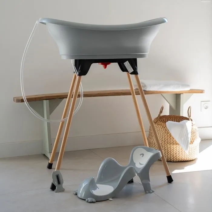 Thermobaby Bañera Termobaby 5 en 1 Bañera de flores azules - Hecha en Francia 1