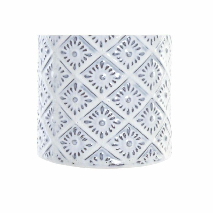 Jarron Mediterraneo DKD Home Decor Blanco Azul 14 x 45 x 14 cm 2