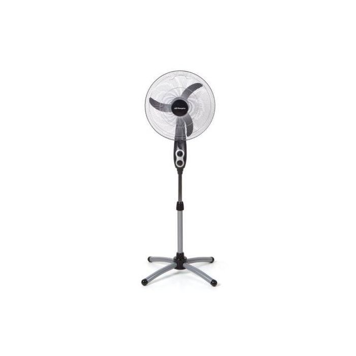Orbegozo SF 0156 Ventilador de Pie 60W, Aspas 45cm, 3 Velocidades, Oscilación Oval, Altura Ajustable, Temporizador