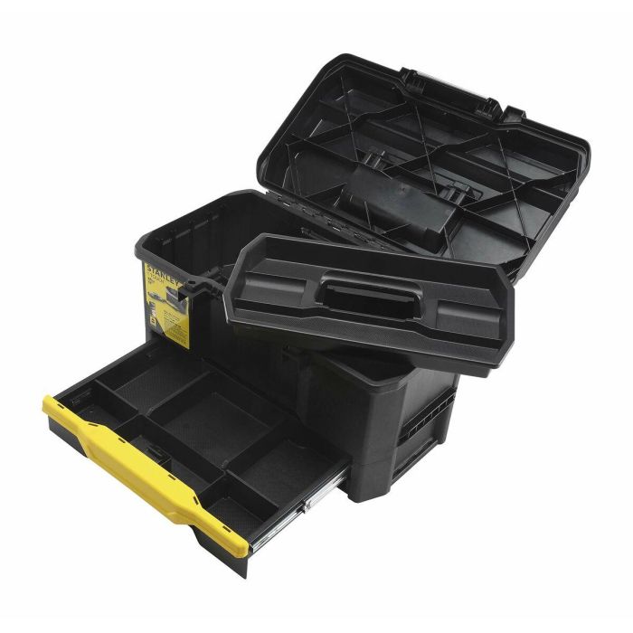 Stanley Caja de herramientas 48 cm, pestillo táctil Touchlatch para una mano, cajón profundo y bandeja, polipropileno 5 Stanley Caja de herramientas 48 cm, pestillo táctil Touchlatch para una mano, cajón profundo y bandeja, polipropileno 5