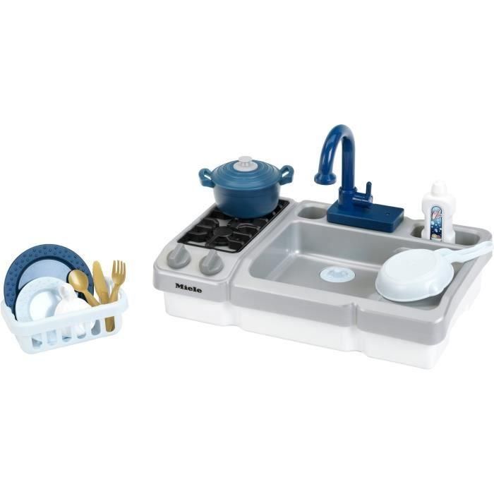 Klein AUC1700675656071 Fregadero de Juguete para Niños Cocina Miele, Grifo de Agua Funcional, con Muchos Accesorios para Juego Simulado 3