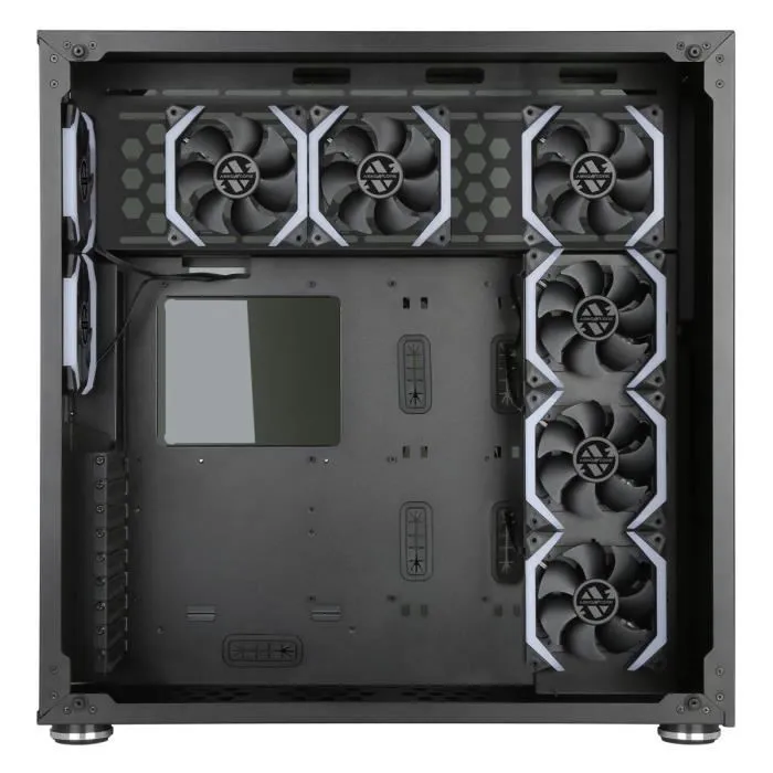 Abkoncore Caja de PC R780 Sync Torre Grande E-ATX ATX Micro ATX Mini-ITX con 8x120mm ARGB Frontal Metálico Vidrio Templado Negro 3