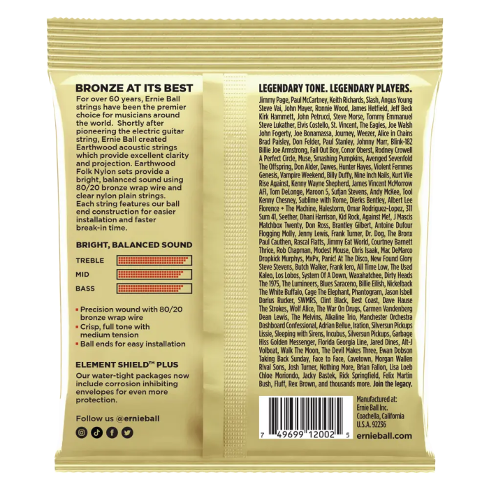 ERNIEBALL Juego Acústica Earthwood 80/20 Bronze Medium 13-56 1