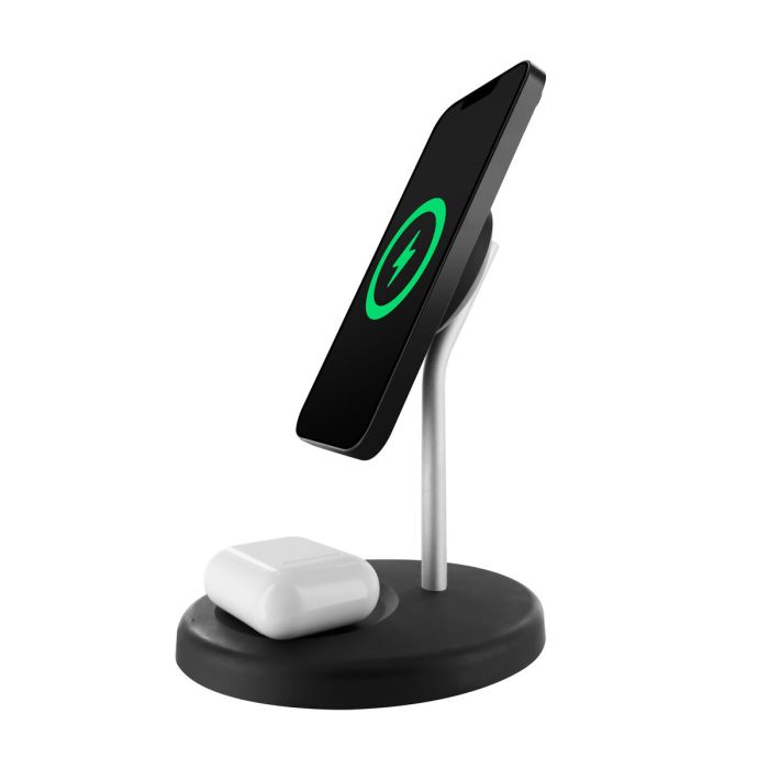 muvit for change cargador 2 en 1 soporte magsafe+iWatch/Airpod negro 5