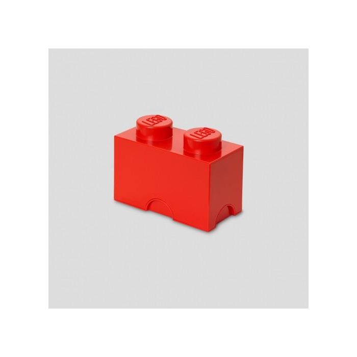 LEGO Storage Brick 2 Ladrillo de Almacenamiento, Contenedor, Caja Organizadora para Juguetes y Objetos, Color Rojo
