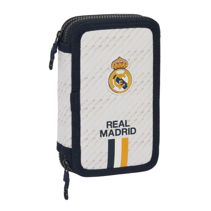 Plumier Doble Real Madrid C.F. Blanco 12.5 x 19.5 x 4 cm (28 piezas)