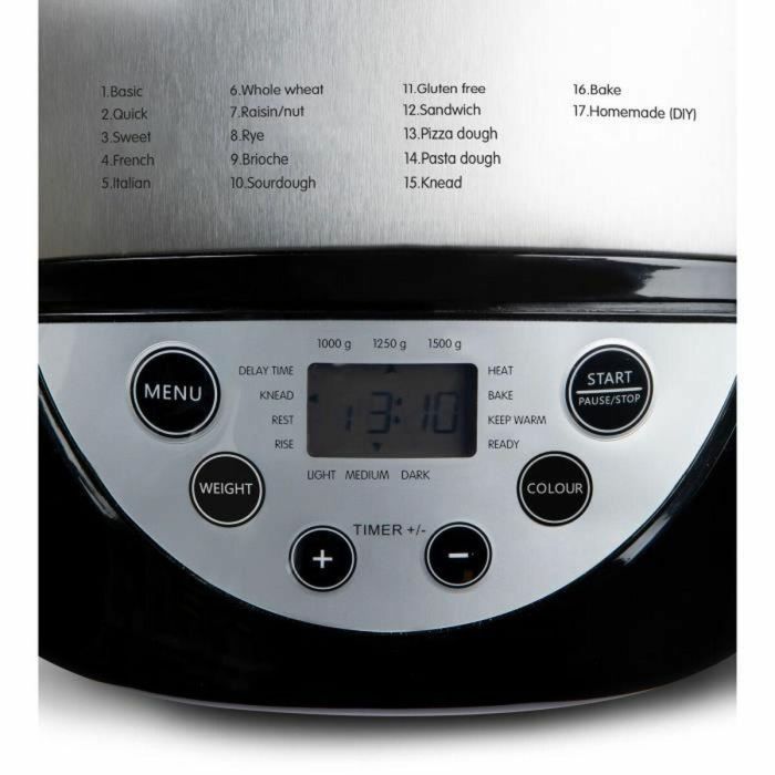 Domo B3977 Máquina de hacer pan automática XL 850 W 17 programas pantalla LCD 5 Domo B3977 Máquina de hacer pan automática XL 850 W 17 programas pantalla LCD 5