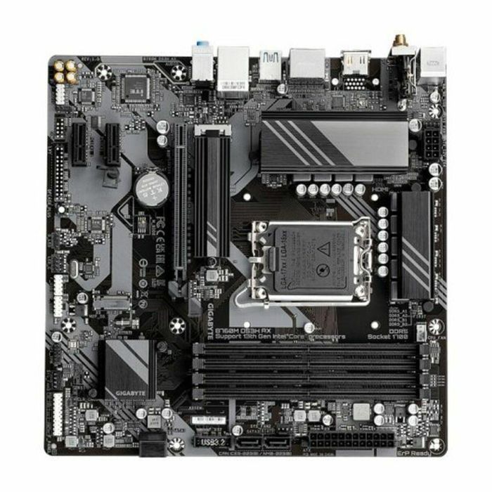 Gigabyte B760M DS3H AX Placa Base mATX LGA 1700 DDR5 Wi-Fi 6E 2.5GbE para Intel Core 14ª Gen 14 Gigabyte B760M DS3H AX Placa Base mATX LGA 1700 DDR5 Wi-Fi 6E 2.5GbE para Intel Core 14ª Gen 14