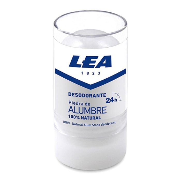 Lea Desodorante Piedra de Alumbre Stick 100% Natural 120g - 24h Protección, Vegano, Sin Alcohol, para Todo Tipo de Pieles, Post Afeitado