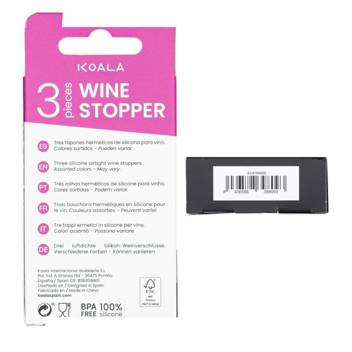 Set 3 Tapones Silicona y Polipropileno Tapones Formas Koala 3,4x6,5 cm 4