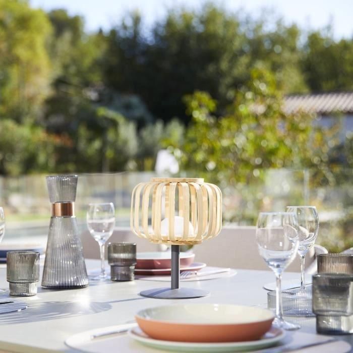 Lumisky LUM3666162005931 Lámpara de mesa inalámbrica STANDY MINI BAMBOO H25 cm Bambú natural LED blanco cálido y blanco