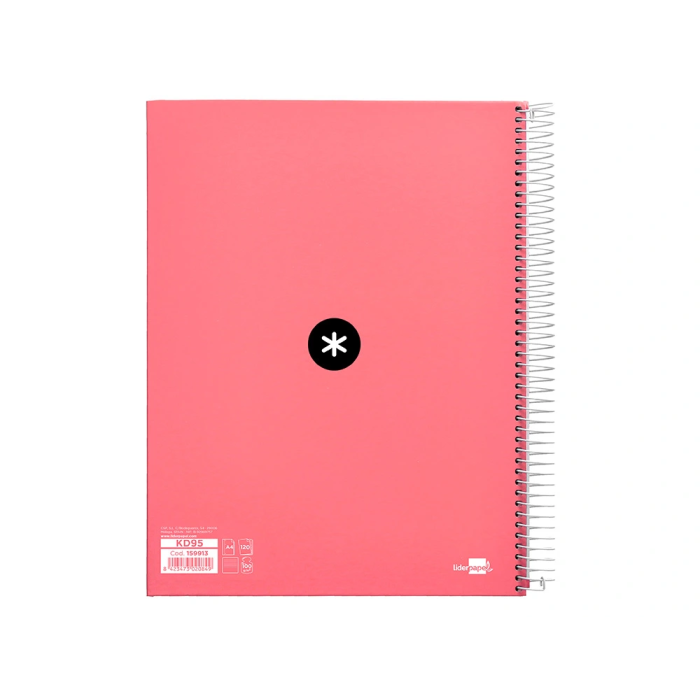 Antartik Cuaderno Espiral A4 Micro Tapa Forrada 120 Hojas 90 gr Horizontal Color Coral 2