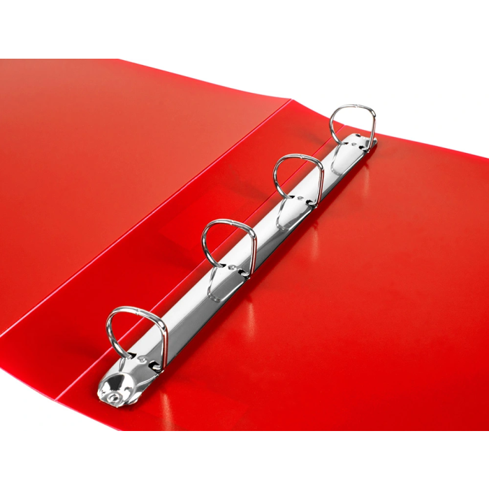 Liderpapel Carpeta 4 Anillas 25 mm Mixtas Polipropileno DIN A4 Rojo Translucido 6