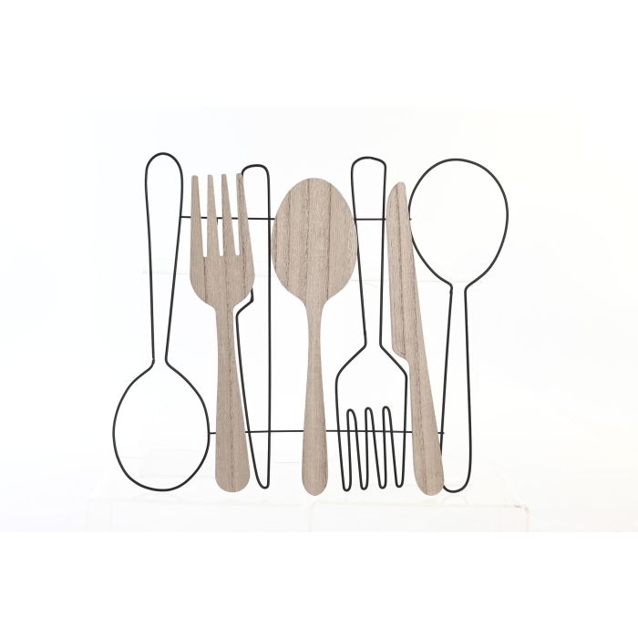 DKD Home Decor Decoración de Pared Estilo Loft, Colores Negro y Natural, de MDF y Metal, 42x38x0.8 cm - Set de 2 Unidades 0 DKD Home Decor Decoración de Pared Estilo Loft, Colores Negro y Natural, de MDF y Metal, 42x38x0.8 cm - Set de 2 Unidades 0