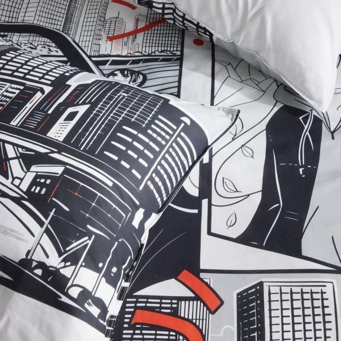Juego de cama - HOY - JAVA - 2 personas - 240x220 cm - Algodón - Estampado manga - Blanco 3 Juego de cama - HOY - JAVA - 2 personas - 240x220 cm - Algodón - Estampado manga - Blanco 3