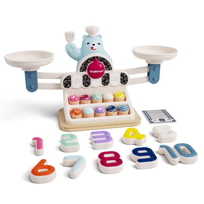 Yummy Balance Bear - TOP BRIGHT - Cupcakes - Bandejas de equilibrio - Balanza - Números - Contando 1