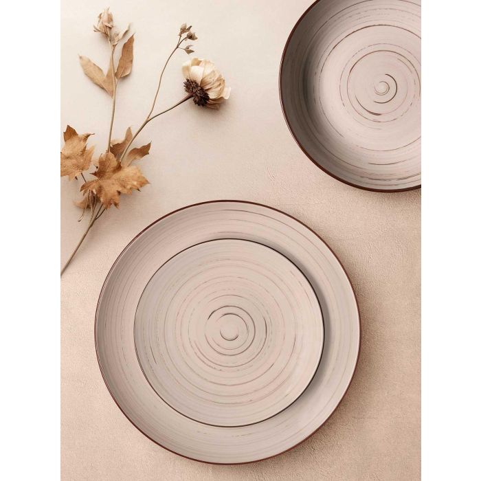 Set Vajilla 18 Pcs Espiral Tierra Vessia 34X28CM (2 Unidades) 2 Set Vajilla 18 Pcs Espiral Tierra Vessia 34X28CM (2 Unidades) 2