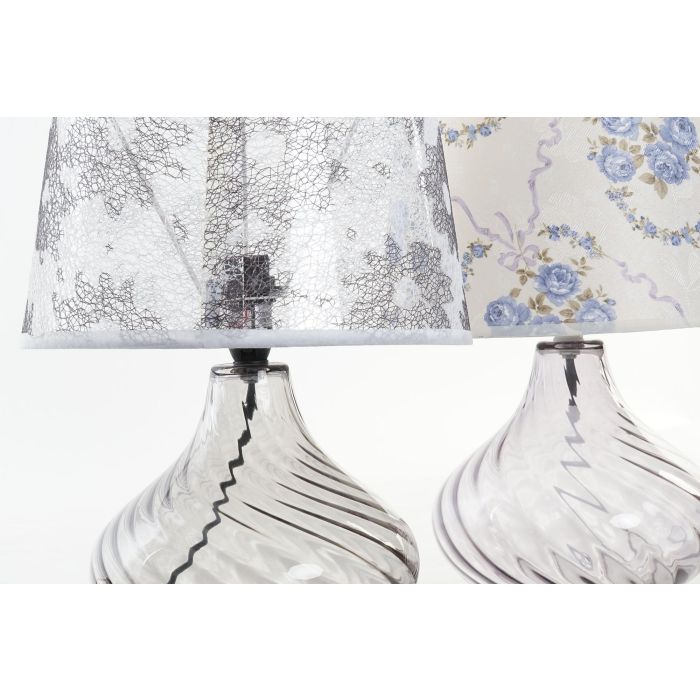 DKD Home Decor Lámpara de Sobremesa Shabby Multicolor con Flores de Cristal y Poliester E14 25W 33.5 cm Alto (2 Unidades) 2 DKD Home Decor Lámpara de Sobremesa Shabby Multicolor con Flores de Cristal y Poliester E14 25W 33.5 cm Alto (2 Unidades) 2