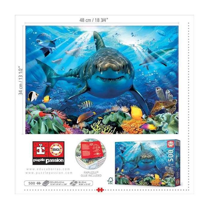 Puzzle 500 piezas gran tiburón blanco 10 Puzzle 500 piezas gran tiburón blanco 10