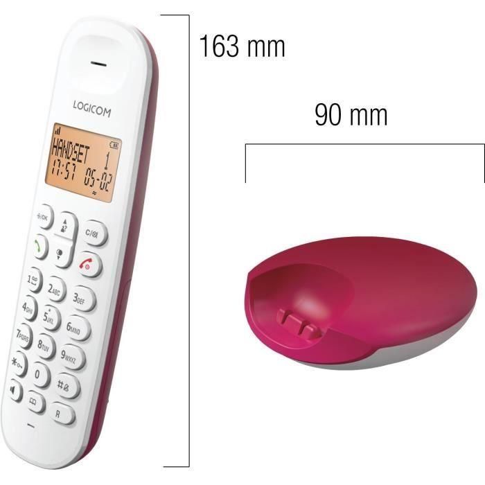 Teléfono inalámbrico fijo - LOGICOM - DECT ILOA 150 SOLO - Frambuesa - Sin contestador automático 1 Teléfono inalámbrico fijo - LOGICOM - DECT ILOA 150 SOLO - Frambuesa - Sin contestador automático 1