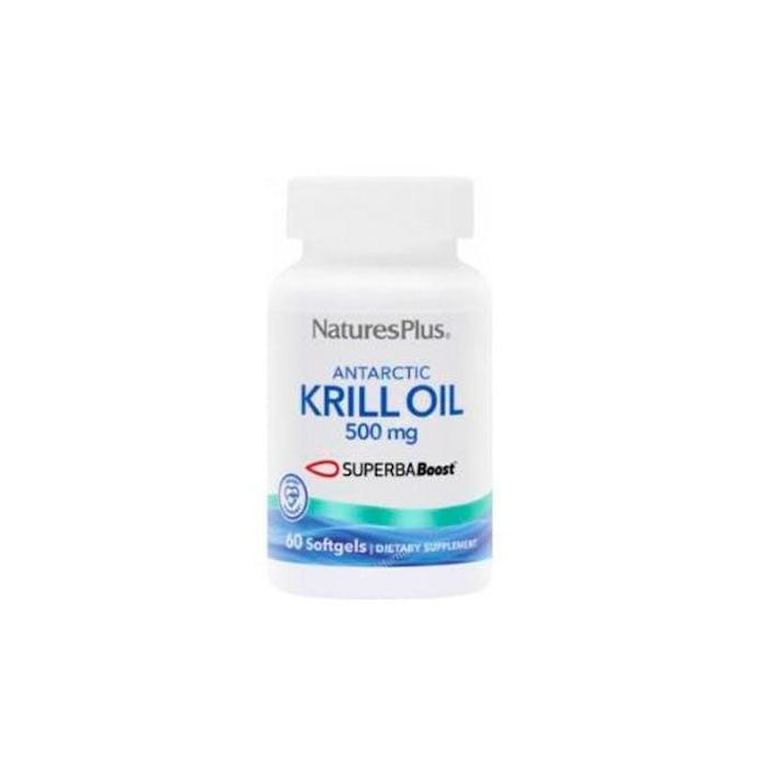 Natures Plus Aceite de Krill SuperbaBoost con Omega 3 y Fosfolípidos, sin sabor a pescado, 60 perlas