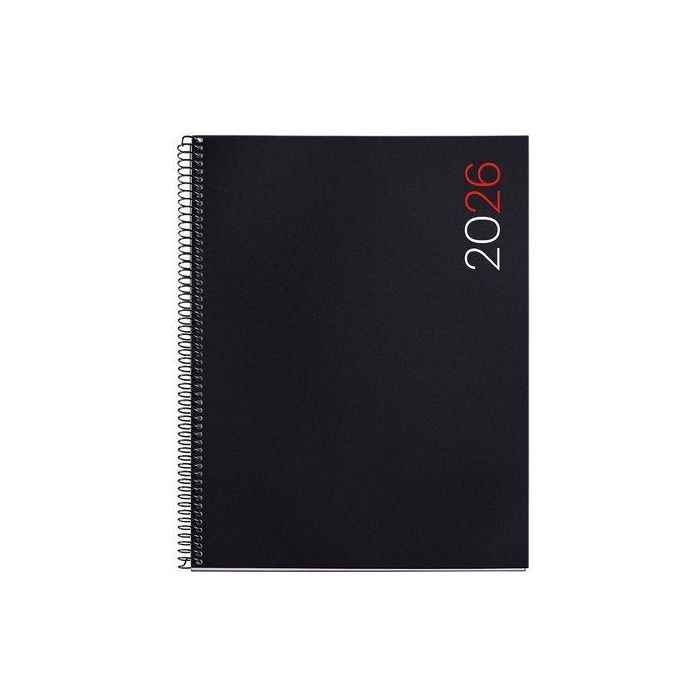 Agenda Anual (2026) Miquelrius Basic City Espiral Tapa Pp Pro 210X270 D/P Negro