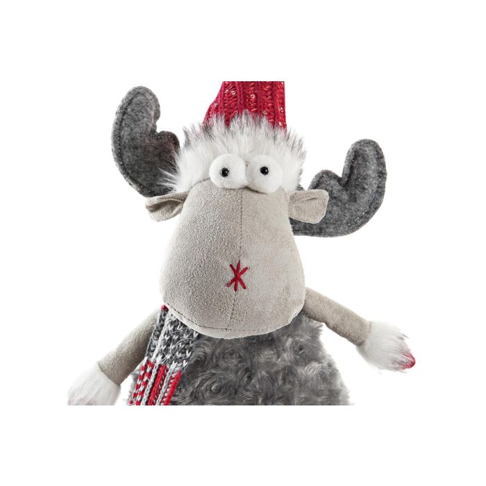 DKD Home Decor Figura Navidad Tradicional Gris Rojo Poliester 15 x 55 x 20 cm 1