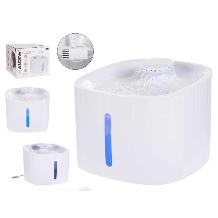 Fuente para Mascotas Mascow 19.5x15x19.5 cm, Blanco, 3L, con Filtración y USB (4 Unidades) Fuente para Mascotas Mascow 19.5x15x19.5 cm, Blanco, 3L, con Filtración y USB (4 Unidades)