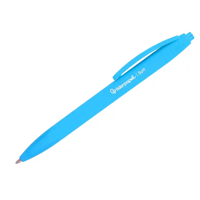 Liderpapel Bolígrafo Retráctil Punta 1 mm con Clip, Acabado Soft Touch, Tinta Azul, Cuerpo Azul Cielo, 27x145x70 mm Liderpapel Bolígrafo Retráctil Punta 1 mm con Clip, Acabado Soft Touch, Tinta Azul, Cuerpo Azul Cielo, 27x145x70 mm