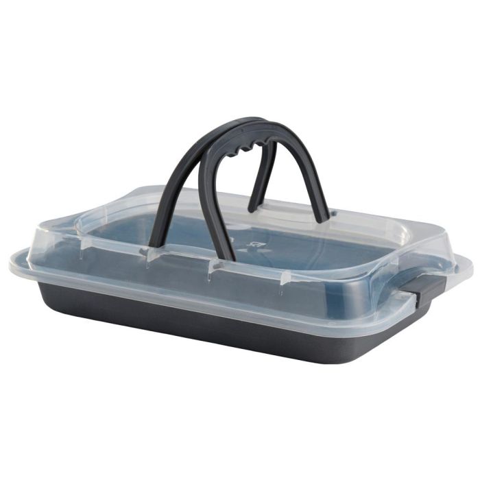 Day Molde Rectangular con Tapa Transparente 36x23 cm Acero Carbonico Antiadherente 0 Day Molde Rectangular con Tapa Transparente 36x23 cm Acero Carbonico Antiadherente 0