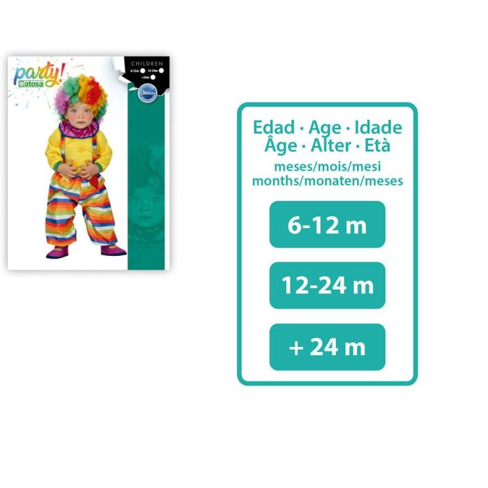 Disfraz Payaso Niño Bebé Amarillo 6-12 Meses 1