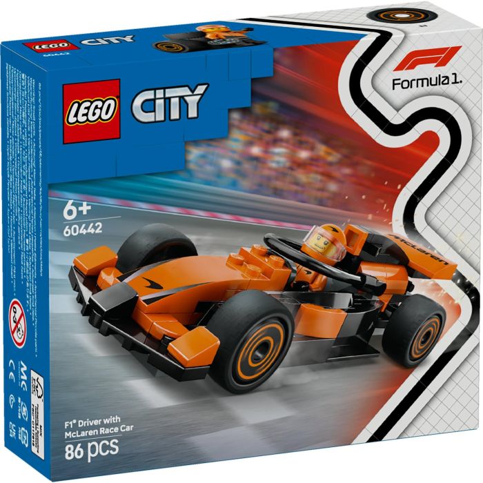 Lego City Juego de Construcción Coche McLaren Fórmula 1 con Piloto, para Niños 6+ Años 10 Lego City Juego de Construcción Coche McLaren Fórmula 1 con Piloto, para Niños 6+ Años 10