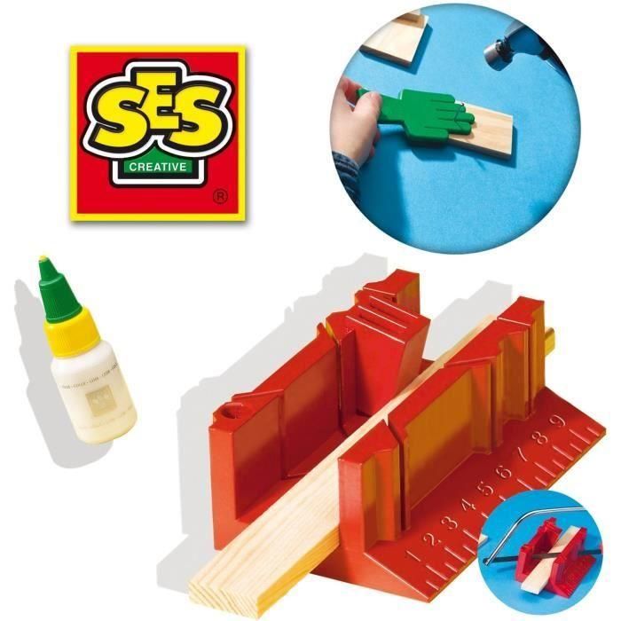 SES Creative Taller de carpintería grande para niños a partir de 5 años - Construye juguetes de madera con sierra y martillo, 29 piezas seguras 3 SES Creative Taller de carpintería grande para niños a partir de 5 años - Construye juguetes de madera con sierra y martillo, 29 piezas seguras 3