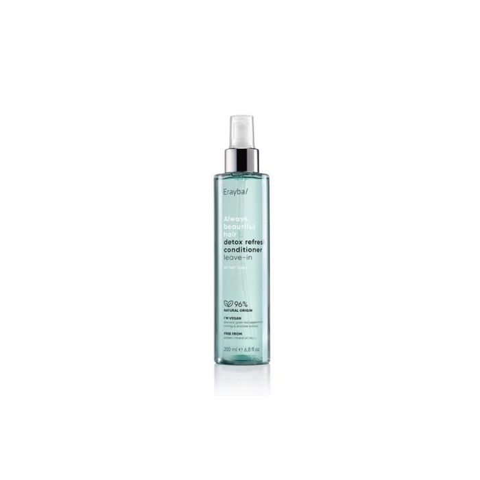 Erayba ABH Detox Refresh Acondicionador Leave-In Vegano con Aloe Vera, Menta y Té Verde - Efecto Refrescante Antipolución 200 ml